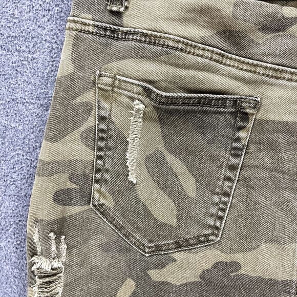 DANCE & MARVEL Skirt Womens Medium Army Green Camouflage Mini Distressed Y2K - Picture 11 of 14